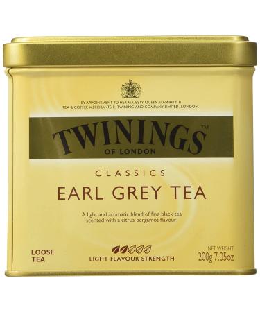 Twinings Earl Grey Loose Tea 7.05 oz Tin - Classic Earl Grey Flavor - Pack of 1 - Buy Online on GoSupps.com