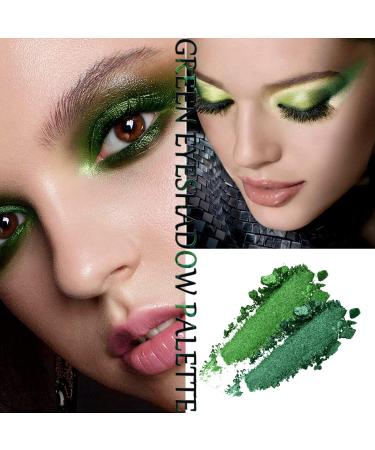 Profusion Green Eyeshadow Palette - 9 Colors Matte Shimmer Eye Shadow | High Pigmented & Waterproof | Long Lasting Glitter Makeup Palette - Includes 2 Eyeshadow Brushes - Buy Online on GoSupps.com
