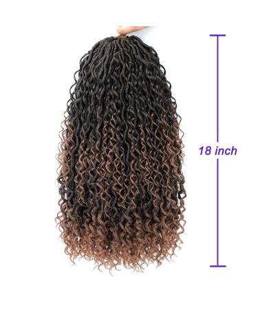 Goddess Locs Crochet Hair 18 | 6 Packs Curly Faux Locs Braids | Boho Style Hair Extensions | T1B/30 18 (Pack of 6) - Buy Online on GoSupps.com