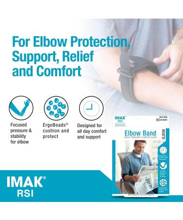 IMAK Brownmed RSI Elbow Band - Comfortable Support Brace for Tendonitis Cubital Tunnel Syndrome Tennis & Golfer's Elbow - International Shipping Available - Buy Online on GoSupps.com