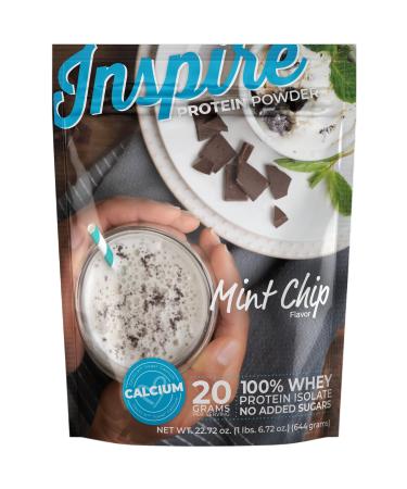 Bariatric Eating Inspire Mint Chip 20g Whey Protein Isolate Powder with Calcium (20 Servings)