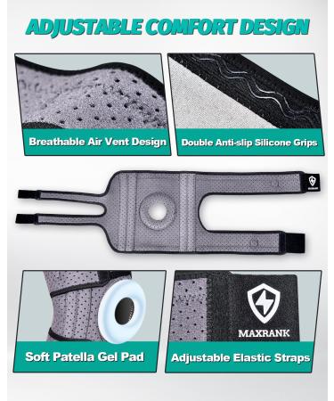 Knee Brace with Side Stabilizers - Adjustable Support for MCL ACL Arthritis & Meniscus Tear - Pain Relief for Men & Women - Universal Fit (10.2-19.1) - Gray - Buy Online on GoSupps.com