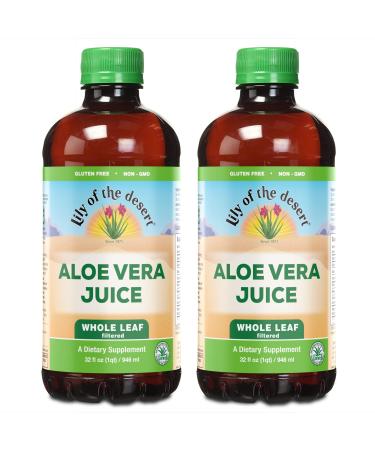 Lily of The Desert Aloe Vera Supplement, Whole Leaf, 2 Count 32 fl oz 32 Fl Oz (Pack of 2)