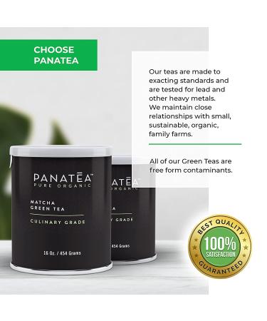 PANATEA Organic Matcha Green Tea Powder - 1 LB Culinary Grade | 100% Pure Premium Matcha for Lattes, Smoothies, Baking | 16 Oz Tin - Buy Online on GoSupps.com