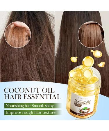Hair Treatment Serum Coconut Hair Oil Hair Vitamin Serum Oil Capsules Moisturizes and Softens Dry Frizzy and Damaged Hair Nourishing Conditioner - Buy Online on GoSupps.com