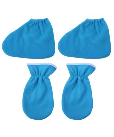 Minkissy 4 pieces of gloves with essential oils paraffin wax paraffin bathroom shoes and wax gloves for the hands isolated polyester women heating moisturizing socks