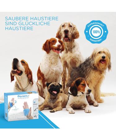 Aquapaw Dog Wash & Shower Attachment | Easy Pet Bathing Massaging & Cleaning | 8-Foot Hose Sprayer & Scrubber - Blue - Buy Online on GoSupps.com