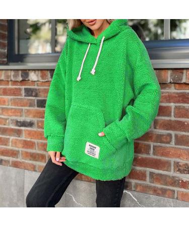 Shop Hanxiulin Oversized Plush Jacket - Women's Warm Lined Winter Parka & Light Outdoor Coat in Green - Buy Online on GoSupps.com