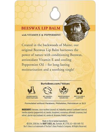 Burt's Bees 100% Natural Moisturizing Lip Balm Beeswax - 2 Tubes 2 Count Value Pack - Buy Online on GoSupps.com