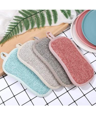 Scrubbing Sponge Kitchen Scouring Pads Washing up Pad Double Side Sponges Scourer Wash Pad Cloth Non-Scratch Scouring Pads for Cleaning Great for Non Stick Pan Pot (4 Pieces) - Buy Online on GoSupps.com