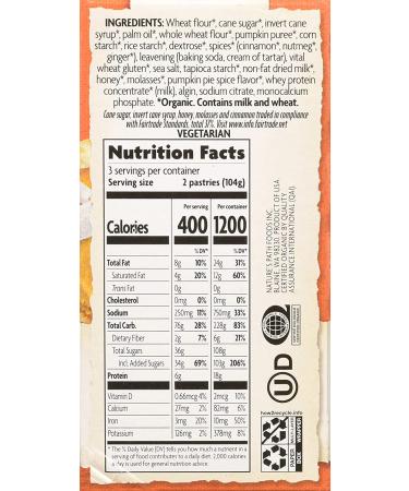 Natures Path Pumpkin Pie Frosted Toaster Pastry 11 oz - Delicious Breakfast Treat - Buy Online on GoSupps.com