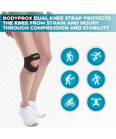 BodyProx Adjustable Patella Tendon Support Band | Knee Pain Relief for Runners & Athletes | Neoprene-Knit Brace for Arthritis & Injury Recovery (S/M) - Buy Online on GoSupps.com