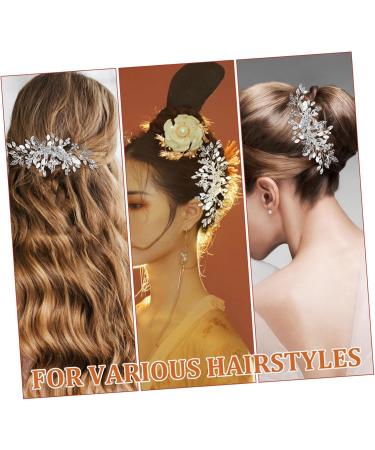 PLAFOPE Rhinestone Tuck Comb Bridesmaid Hair Comb Flower Side Comb Rhinestone Pearl Combs Rhinestone Leaf Hairpin Flower Girl Hair Accessory Leaf Bridal Headpieces Side Combs Rhinestones - Buy Online on GoSupps.com