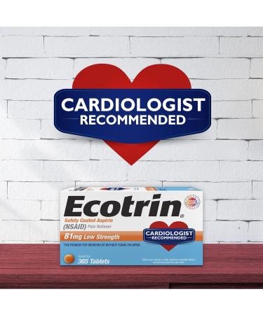 Ecotrin Low Strength Aspirin 81mg 270 Safety Coated Tablets - Cardiologist Recommended (6 pack) - Buy Online on GoSupps.com