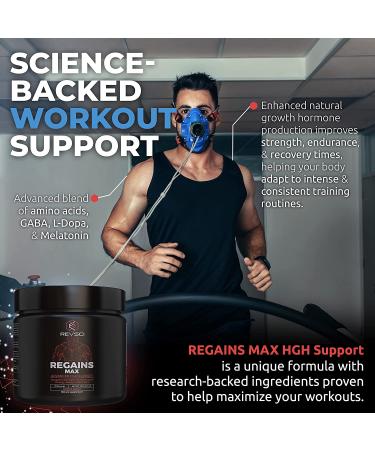 HGH Supplements for Men & Women - Regains MAX Human Growth Hormone - Anabolic Bodybuilding Booster - Workout Enhancer - Clear Muscle Builder Powder - Buy Online on GoSupps.com
