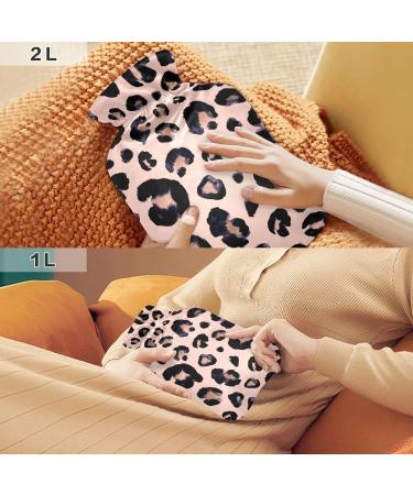 Leopard Hot Water Bottle with Cover - 2L Pain Relief & Sports Injury Hot Pack | International Shipping - Buy Online on GoSupps.com