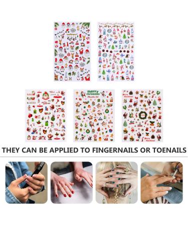5 Sheets Nail Art Stickers Winter Stickers for Kids Xmas Nail Stickers Decorative Fingernail Stickers Holiday Fingernail Decals Manicure Decals Accessories Christmas Child - Buy Online on GoSupps.com