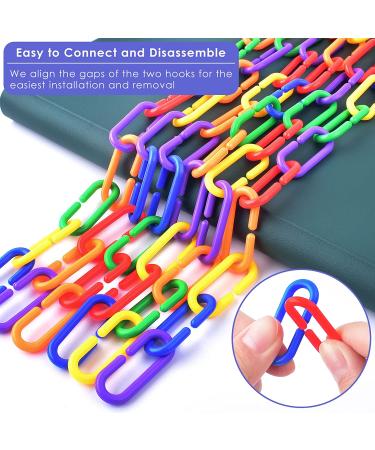 Bissap Plastic Chain Links Birds 250pcs - Mix Color Rainbow DIY C-Clips for Swing Climbing Cage Toys - Ideal for Sugar Gliders, Rats, Parrots, Birds - Children's Learning Toy - Buy Online on GoSupps.com