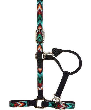 Weaver Leather Adjustable Black/Multi Chevron Patterned Nylon Horse Halter - Average Horse - Buy Online on GoSupps.com