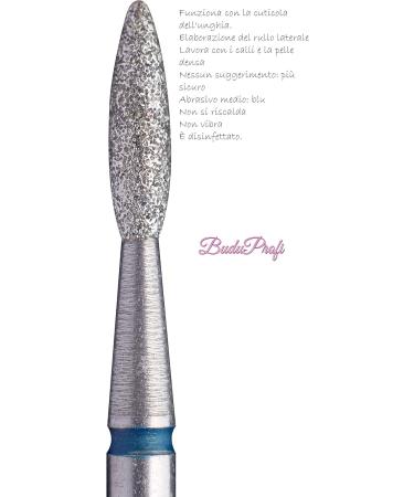 Diamond Drill Bit Bits Manicure Pedicure Nail "Flame " Blue 2.1mm Staleks (Blue/Medium) - Buy Online on GoSupps.com