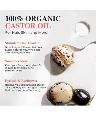 Mo's Castor Oil (2 oz) - 100% Pure Cold Pressed Moisturizer for Skin Hair Eyelashes & Eyebrows | International Shipping Available - Buy Online on GoSupps.com