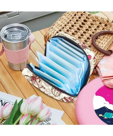 Retro Paris Eiffel Tower Menstrual Bag - Portable Sanitary Napkin & Cup Storage for Teens & Women - Buy Online on GoSupps.com
