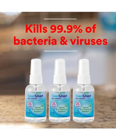 CleanSmart To Go Disinfectant 2 oz Bottle (Pack of 3) | TSA-Approved, Kills 99.9% of Viruses - Buy Online on GoSupps.com