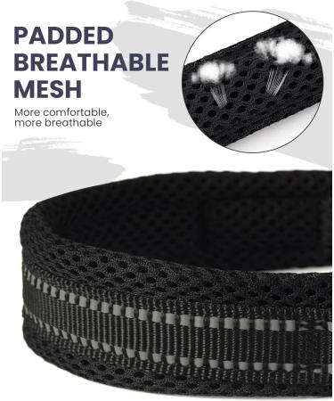 PETTOM Adjustable Nylon Dog Collar - Breathable & Reflective Dog Collar for Small Dogs (S Black) - International Shipping Available - Buy Online on GoSupps.com