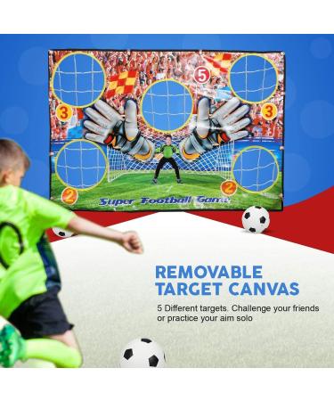TOY Life Kids Soccer Goal Net Set - 47'' x 32'' Football Target Net with 3 Balls and Pump - Ideal for Backyard Play - Buy Online on GoSupps.com