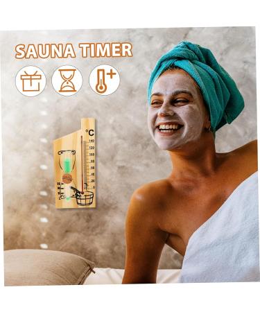 Buy Ganazono 5-Star Sauna Timer | Decorative Hourglass for Sauna Room | Wooden Backrest & Stone Timer | International Shipping - Buy Online on GoSupps.com