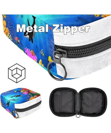 Cartoon Ocean Dolphin Sanitary Napkin Storage Bag - Period Tampon Makeup Pad Pouch Color2441 - Buy Online on GoSupps.com