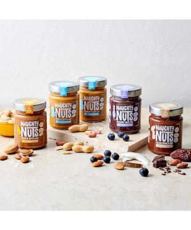 Naughty Nuts Bio Mandelmus Blueberry Bash - Vegan Peanut Butter 100% Natural No Palm Oil & Sugar Perfect Topping for Muesli | 250g - Buy Online on GoSupps.com