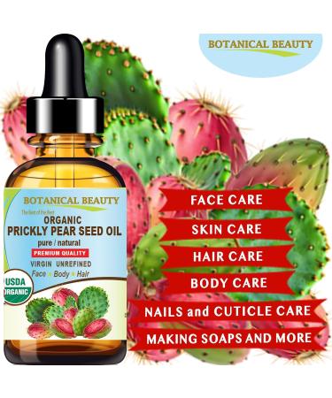 Botanical Beauty Certified Organic Prickly Pear Cactus Seed Oil Pure 100% Natural Undiluted Virgin Unrefined Cold Pressed Carrier Oil for Face Skin Hair Body Nails. Vitamin C 1 Fl Oz - 30 ml - Buy Online on GoSupps.com