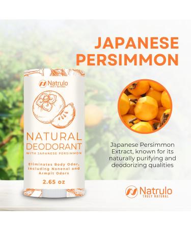 Persimmon Deodorant - All-Natural & Aluminum-Free | Long-Lasting Odor Elimination for Men & Women | Made in USA with Japanese Persimmon Extract - Buy Online on GoSupps.com
