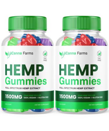 (2 Pack) Lucanna Farms Gummies Lucana Farms Hemp Gummies Advanced Formula Maximum Performance Hemp Blend LucannaFarms Gummies Supplement 25mg per Gummy 1500mg per Bottle Reviews New (120 Gummies)