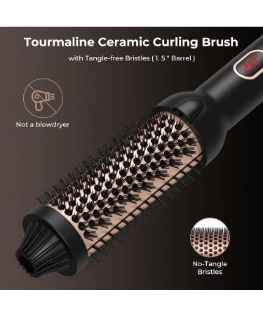 Double PTC Thermal Brush - 38mm Hair Styling & Curling Brush | Hot Air Brush with LCD Display | Volume & Tension Styling for Women | Perfect Travel Gift - Buy Online on GoSupps.com