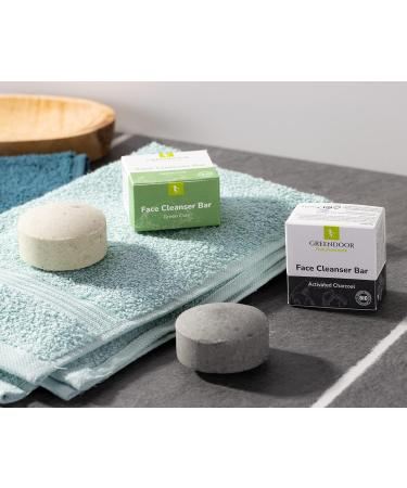 Greenendoor Solid Facial Cleanser with Activated Carbon - 57g | Soap-Free Plastic-Free All-Natural for Oily and Combination Skin | Aloe Vera Infused for Clear Healthy Skin - Buy Online on GoSupps.com