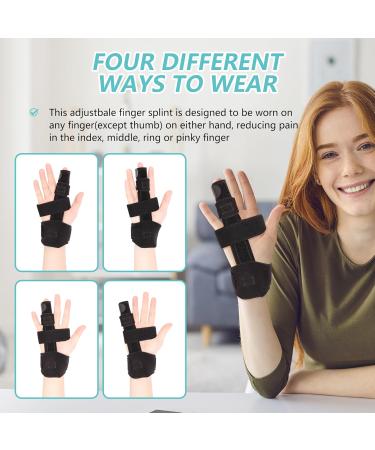 Trigger Finger Splint - Adjustable Hand Brace for Broken Fingers & Metacarpal Support | Finger Splints for Index Middle Ring & Pinky (L/XL - Buy Online on GoSupps.com