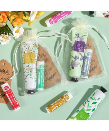 AZEN 60 Sets Hand Cream Bulk and Lip Balm Bulk Set Bridal Shower Gifts for Guests with Organza Bag Thank You Card Thank You Gifts for Coworkers Women Men Bridal Wedding Favors for Guests - Buy Online on GoSupps.com