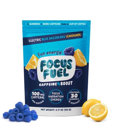 Energy Chews - Focus + Energy Gummies 100mg Caffeine per 2 Gummies Includes B12 Magnesium Electrolytes All-Natural Ingredients (Blue Razzberry Lemonade - 30 Chews 3.17oz)