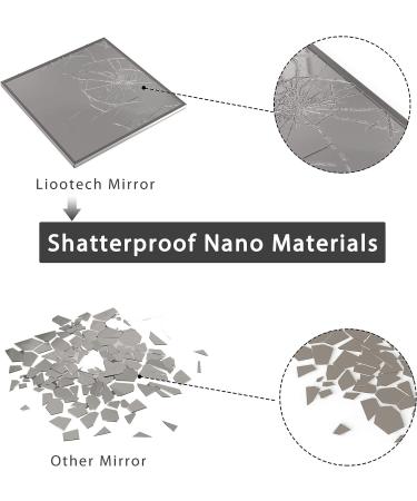 Liootech Fogless Shaving Shower Mirror - Ultra-Thin 6.7 inch Metal Frame - Fog Free with 2 Stainless Steel Chains - Buy Online on GoSupps.com