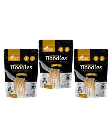 Wonder Noodles - Spaghetti - Carb-Free, Keto Pasta - Gluten-Free, Kosher, Vegan, Zero Calories - ready to eat (Includes 3 packages - Each package contains 2 inner packs of 7oz each)