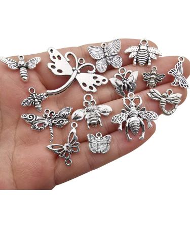 WOCRAFT 100g Mixed Butterfly Dragonfly Bee Insect Charms for Jewelry Making - DIY Necklace Bracelet Crafting Findings (M295) - Buy Online on GoSupps.com