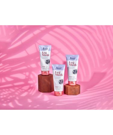 Nair 3-in-1 Leg Mask Depilatory Cream with Charcoal Extract and Natural Clay - 180ml - Buy Online on GoSupps.com