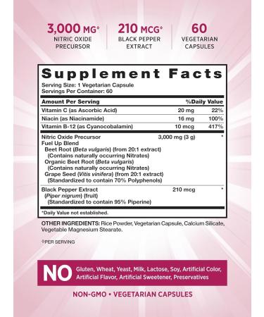 Buy Nature's Truth Beet Root Capsules - 60 Count | Vegan Non-GMO Gluten-Free Nitric Oxide Supplement for Men & Women | Pre-Workout Boost - Buy Online on GoSupps.com