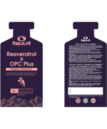 Resveratrol Antioxidant Supplement- OPC Plus- Trans Resveratrol for Excellent Skin Health and Heart Circulation Liver with Grape Seed Green Tea Extract Goji and Pomegranate - 30 Sachets - Buy Online on GoSupps.com