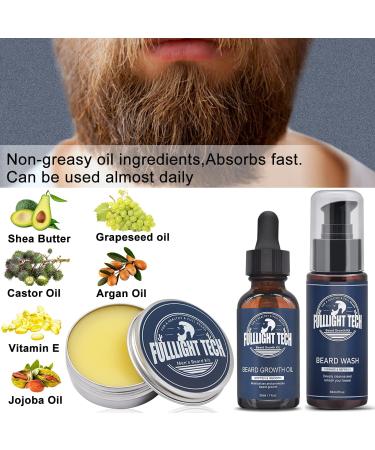 Premium Beard Growth Kit - Grooming Essentials: Oil, Wash, Balm, Roller & More | Perfect Gifts for Men & Dads - Buy Online on GoSupps.com