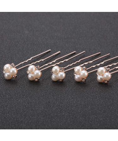 18 Pcs Pearl Hair Pins Bridal Wedding Accessories - Rose Gold - Buy Online on GoSupps.com