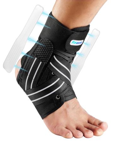 Fitomo Ankle Support for Sprained Ankle Ligament damage Weak Ankle Ankle Brace for Men and Women with Removable Stabilizers for Injury Prevention and Recovery Suitable for Wearing in Shoes M White