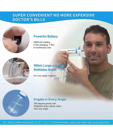 BOCOOLIFE Electric Ear Irrigation Kit - Ear Wax Removal System with 4 Pressure Levels, 12 Ear Tips & Basin - Ear Cleaner for Adults - Buy Online on GoSupps.com